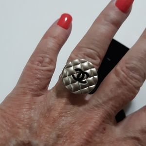 Authentic chanel button ring